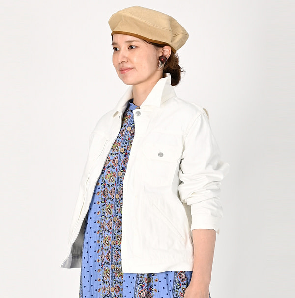 Rye Mugi Denim 908 Crosby Denim Jacket White Female Model