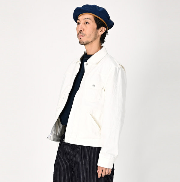 Rye Mugi Denim 908 Crosby Denim Jacket White Male Model