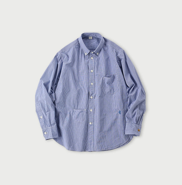 No.180 Miko 908 Ocean Button Down Shirt Blue Mini Gingham