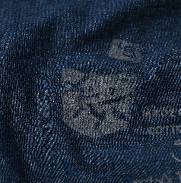 Indigo Tenjiku 908 Ocean T-shirt Detail