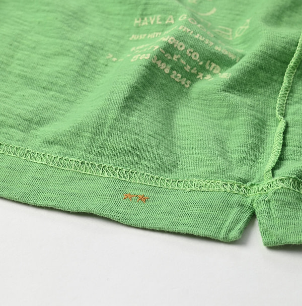 Plant Dyed Tenjiku 908 Ocean T-shirt Detail