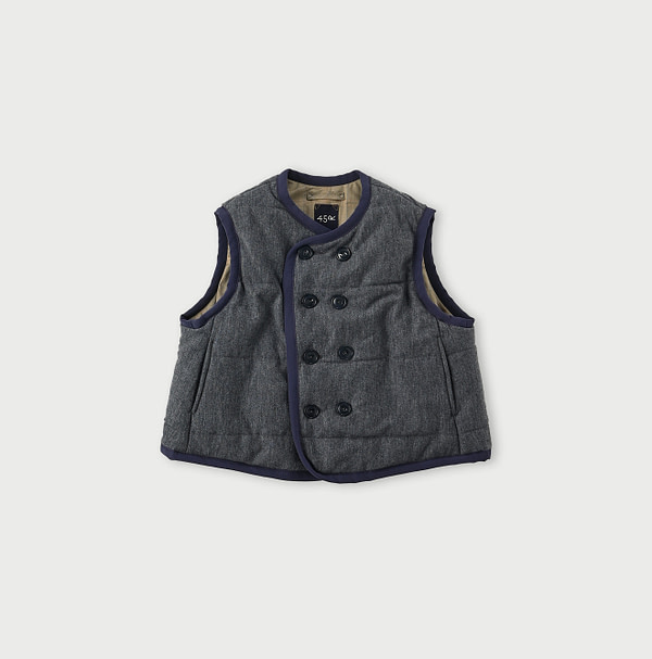 Jersey Furano Reversible Quilt Vest Gray Top