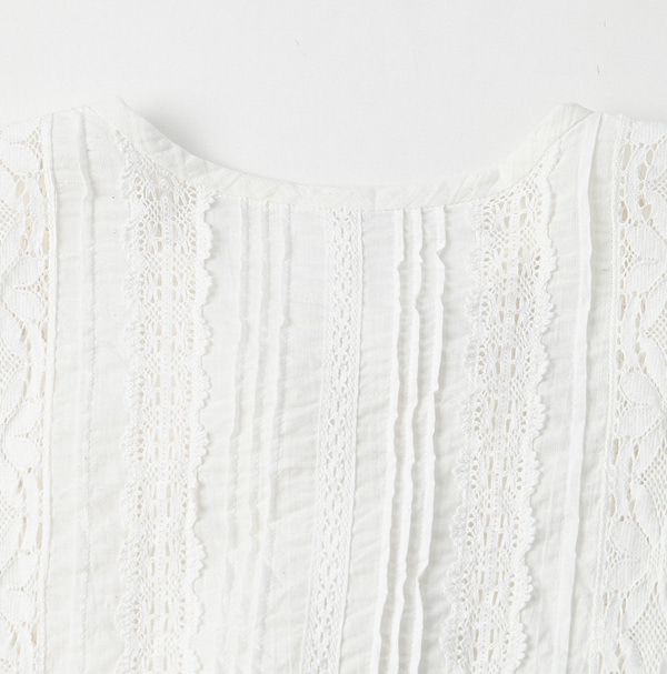 Khadi de Lace Blouse White Detail