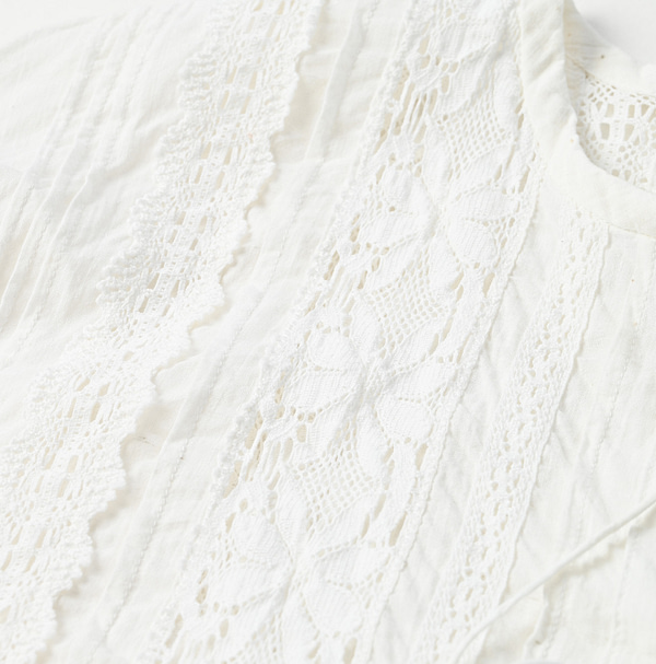 Khadi de Lace Blouse White Detail