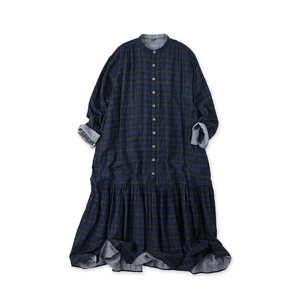 Indigo Fuwafuwa Double Woven Dress Black Watch