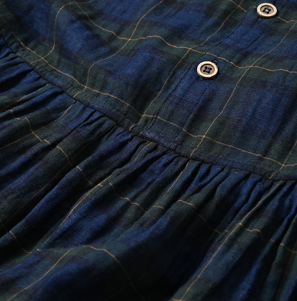 Indigo Fuwafuwa Double Woven Dress Detail