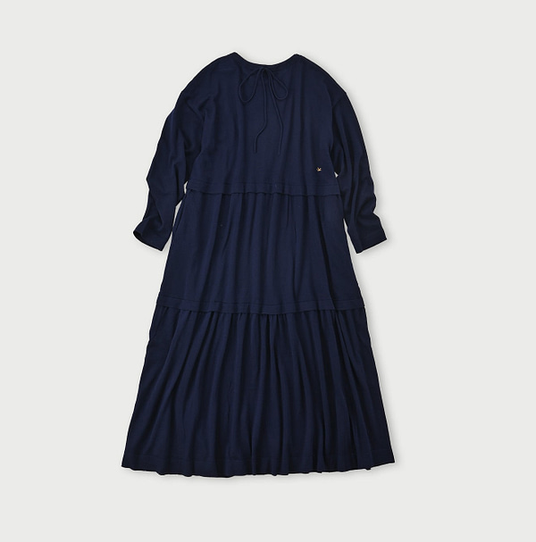 Combed Wool Tenjiku Tiered Dress Back