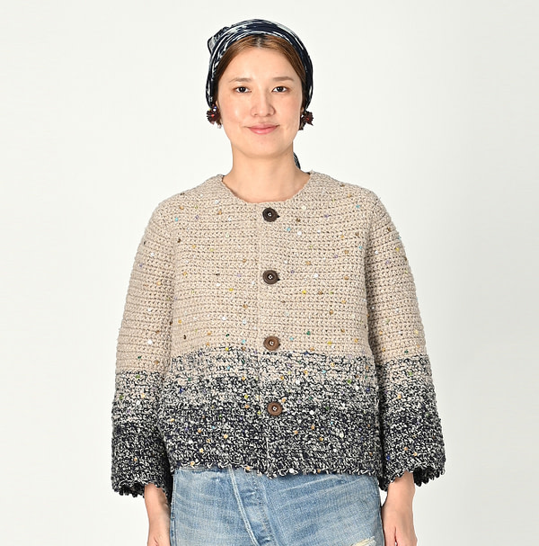 Tamatebako Crochet Beads Embroidery Bolero Female Model