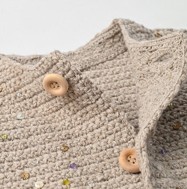 Tamatebako Crochet Beads Embroidery Bolero Detail