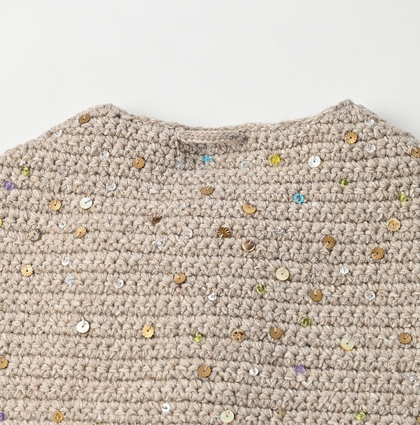 Tamatebako Crochet Beads Embroidery Vest Detail