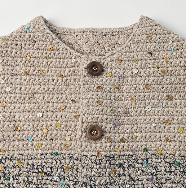 Tamatebako Crochet Beads Embroidery Vest Detail