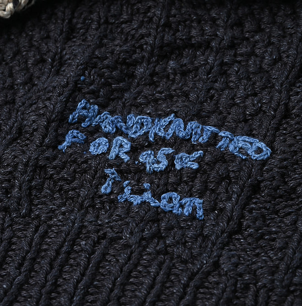 Indigo Nordic x Aran Puff Sweater Detail