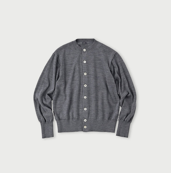 Combed Wool Tenjiku Cardigan Gray