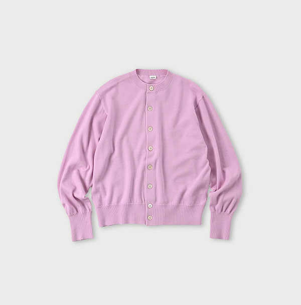 Combed Wool Tenjiku Cardigan Pink