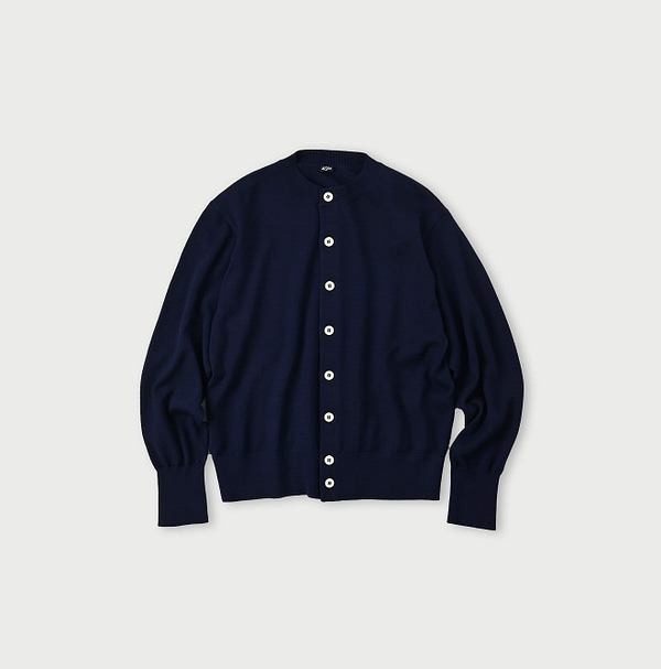 Combed Wool Tenjiku Cardigan Navy