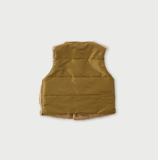 Wool Boa x Nylon Vest Back