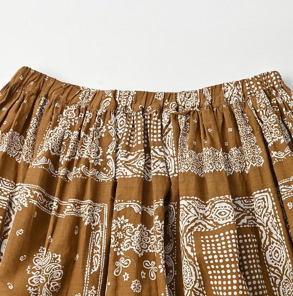 Bandana Mix Print Easy Gather Skirt Detail