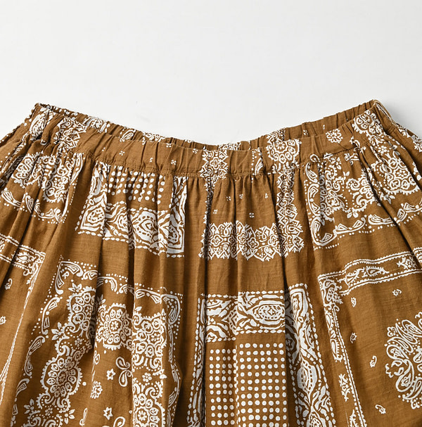 Bandana Mix Print Easy Gather Skirt Detail