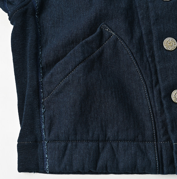 Indigo Hokkaido Hon Urake Outer Hoodie Nou Detail