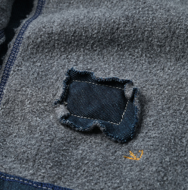 Indigo Hokkaido Hon Urake Outer Hoodie Nou Detail