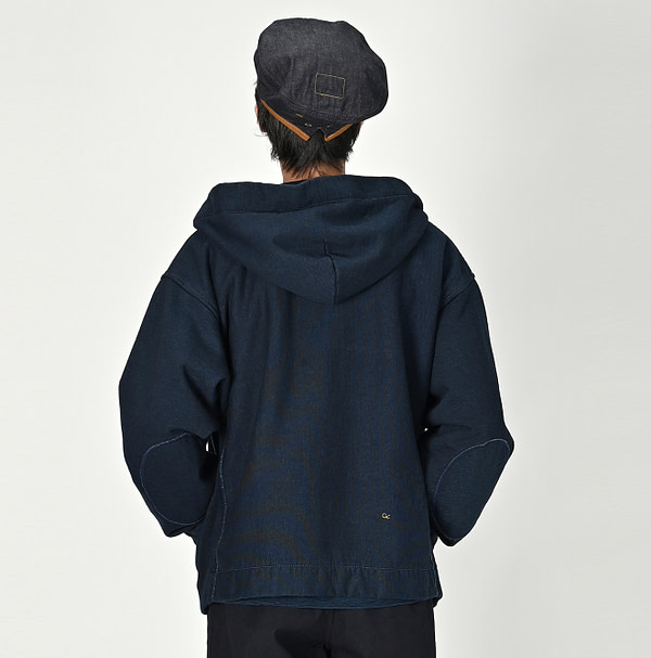 Indigo Hokkaido Hon Urake Outer Hoodie Nou Male Model