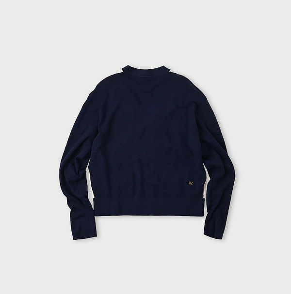 Combed Wool 908 Rib Cleric Cardigan Back