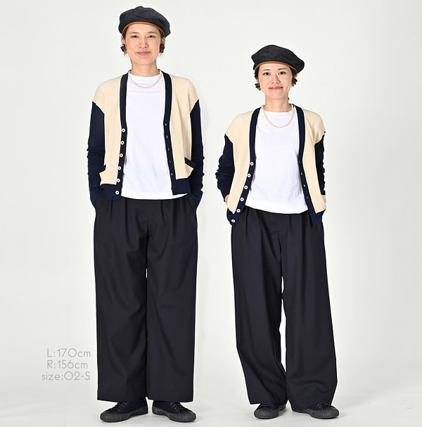 Combed Wool 908 Rib Cleric Cardigan Female Models