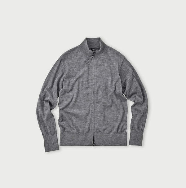 Combed Wool Tenjiku Zipped Blouson Gray