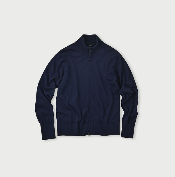 Combed Wool Tenjiku Zipped Blouson Navy