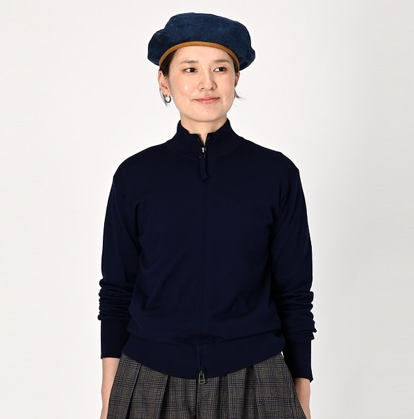 Combed Wool Tenjiku Zipped Blouson Female Model