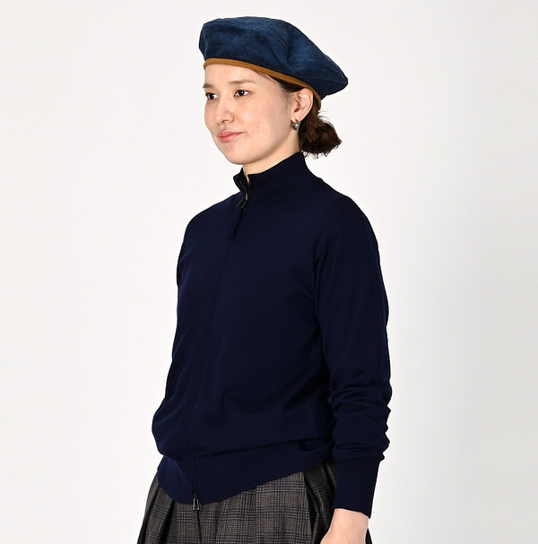 Combed Wool Tenjiku Zipped Blouson Female Model