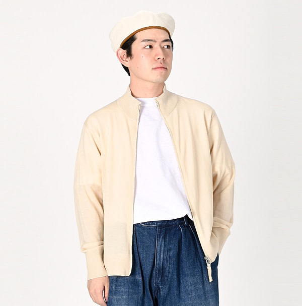 Combed Wool Tenjiku Zipped Blouson Male Model