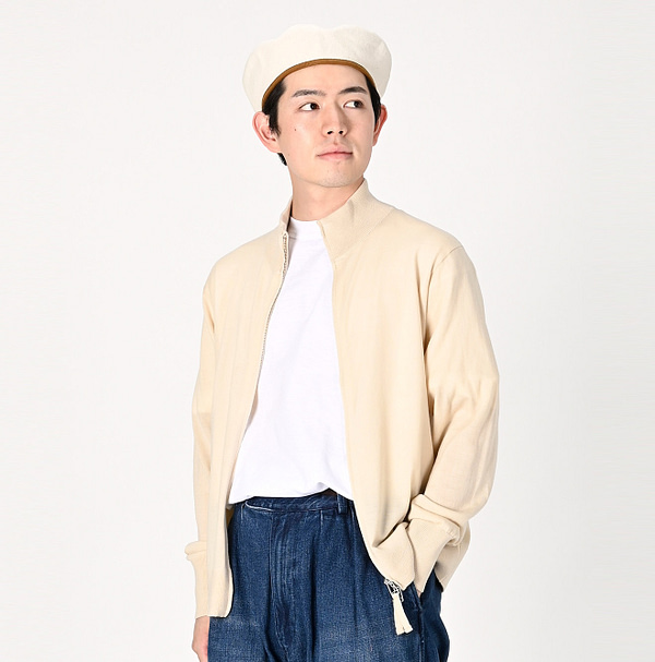 Combed Wool Tenjiku Zipped Blouson Male Model