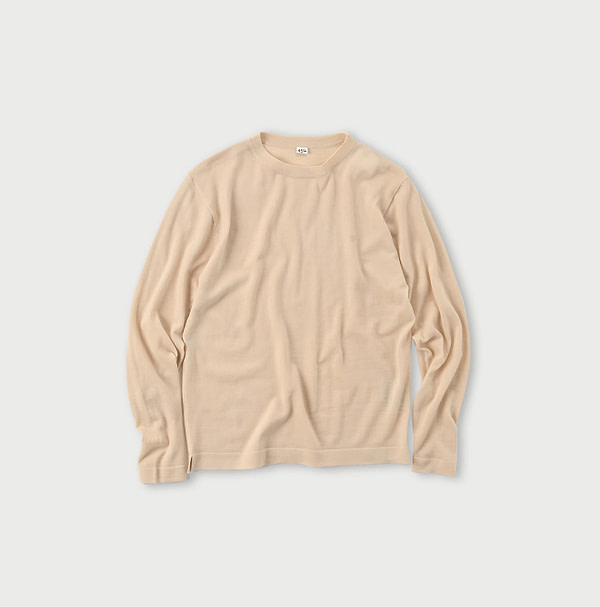 Combed Wool Tenjiku Crew Kinari