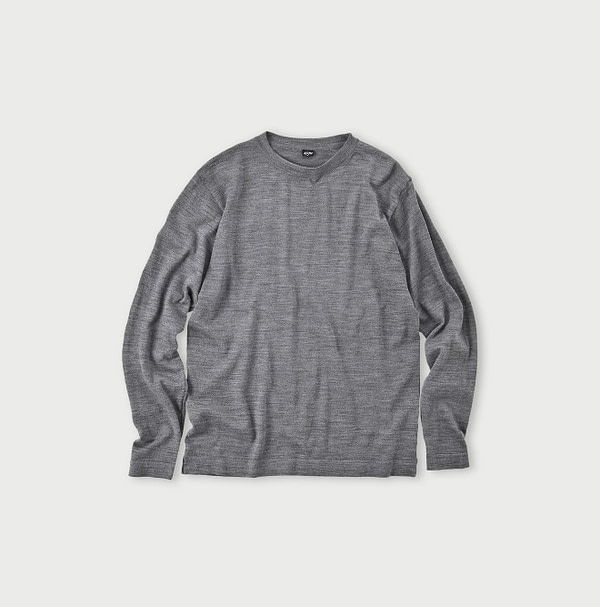 Combed Wool Tenjiku Crew Gray
