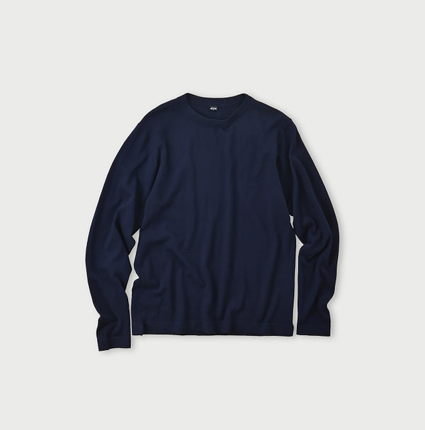 Combed Wool Tenjiku Crew Navy