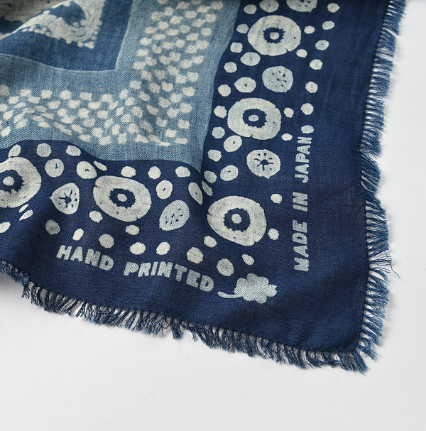 Indigo Supima Aya Bandana Mix Furoshiki Detail