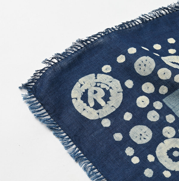 Indigo Supima Aya Bandana Mix Furoshiki Detail