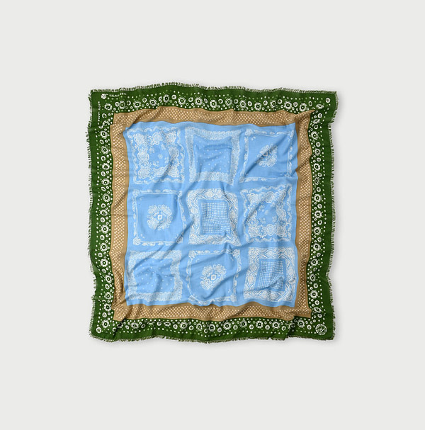 Supima Aya Bandana Mix Furoshiki Green