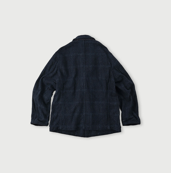 Indigo Cotton Tweed Neem Jacket MEN Back