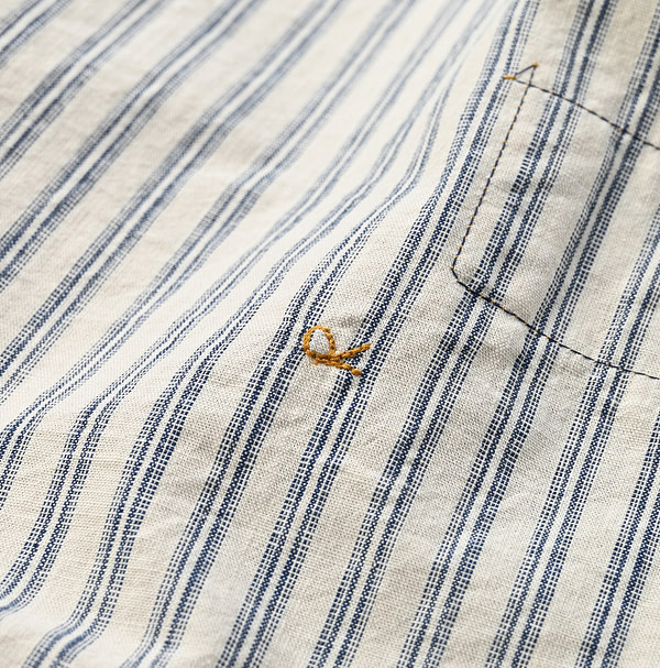 Dungaree Stripe 908 Loafer Button Down Shirt Detail