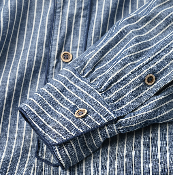 Dungaree Stripe Pajama Dress Detail