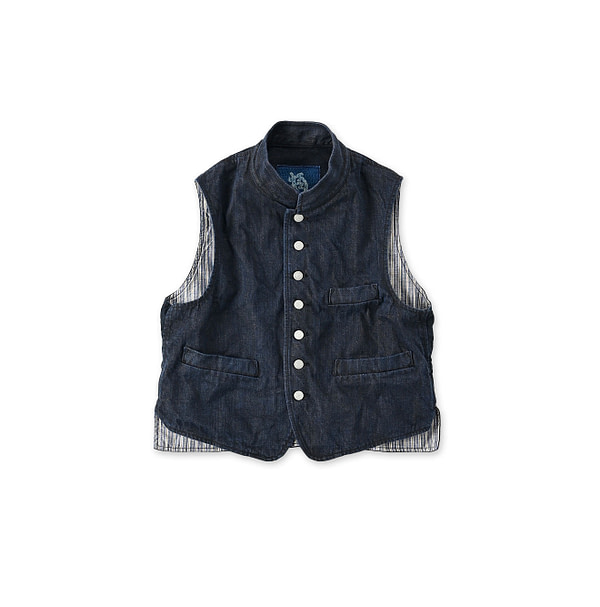 Futatabi 6.5 Sumi Ai 908 Stand Collar Vest