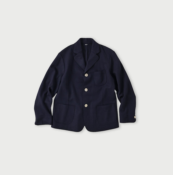 Jersey Flannel Shirt Jacket Navy