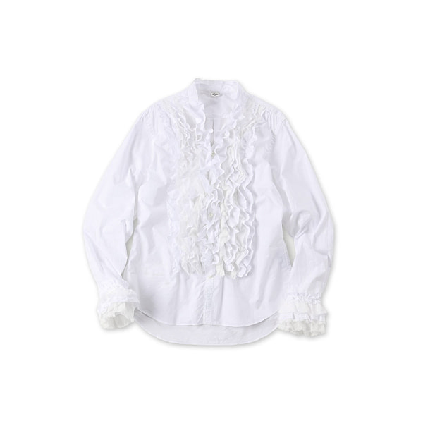 Batiste x Gauze Frill Blouse White