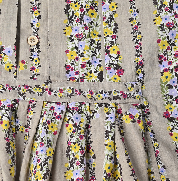 Indian Khadi Soapworts Flower Print Blouse Detail