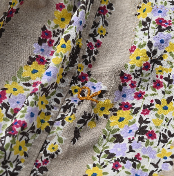 Indian Khadi Soapworts Flower Print Blouse Detail