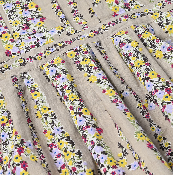 Indian Khadi Soapworts Flower Print Blouse Detail