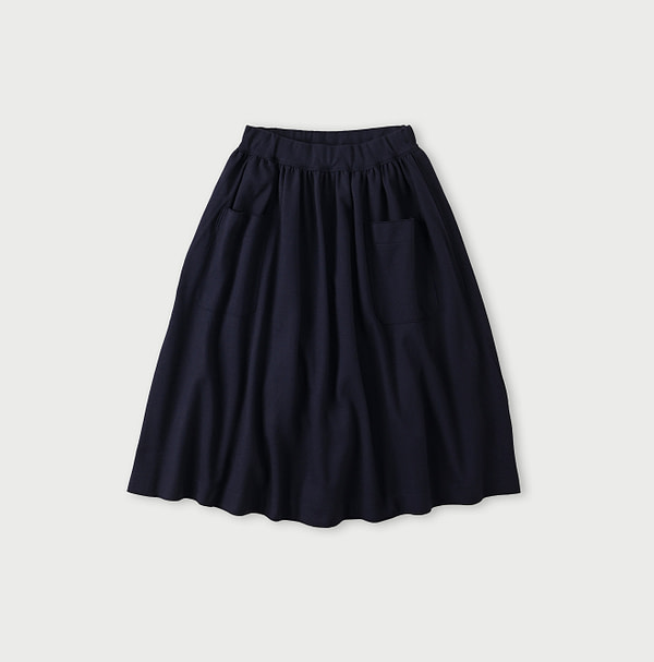 Jersey Flannel Skirt Navy