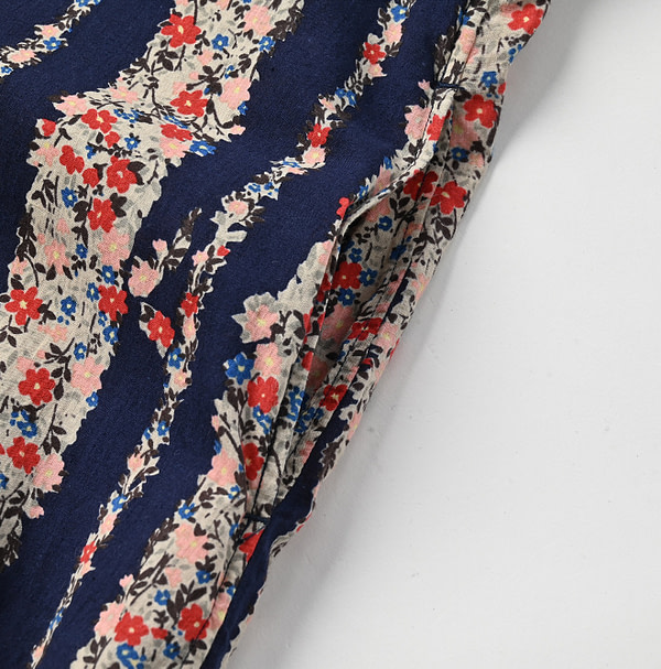 Indian Khadi Soapworts Flower Print Dress Detail